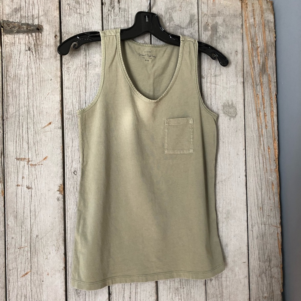 Green J.Crew Garment Dyed Tank